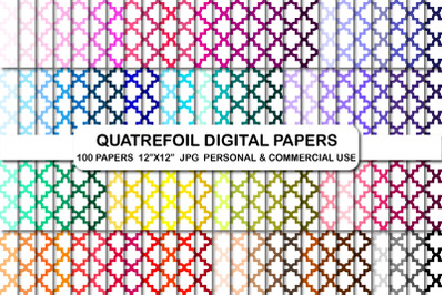 Quatrefoil Digital Papers, Quatrefoil Pattern Planner Paper