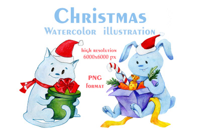 Christmas watercolor illustrations