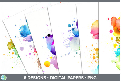 Rainbow Anemone Flowers Paper Backgrounds | Digital Scrapbook Papers D