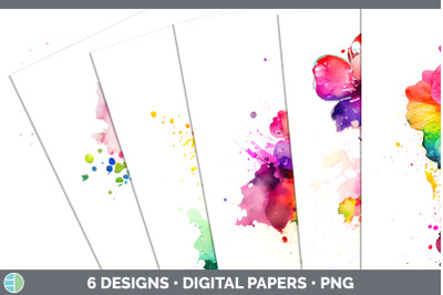 Rainbow Begonia Flowers Paper Backgrounds | Digital Scrapbook Papers D