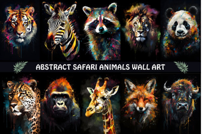 Abstract Safari Animals Wall Art