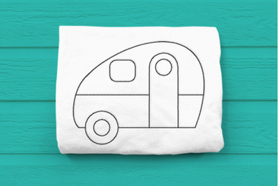 Linework Retro 50s Camper | Embroidery