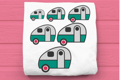 Mini Retro 50s Camper | Embroidery