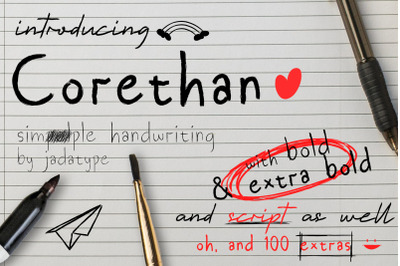 Corethan Font - 4 Fonts + Dingbats