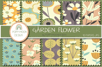 Garden flower paper set