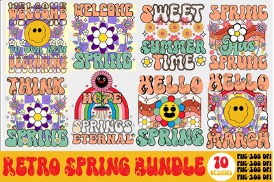 Spring Retro Bundle&2C;Retro Spring PNG Bundle&2C; Spring Vibes png&2C; Flower