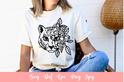 Floral Tiger SVG File, Shirt SVG