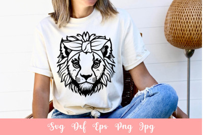 Cute Lion With Bandana SVG File&2C; Shirt SVG