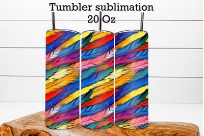 Feathers tumbler wrap | Boho tumbler sublimation