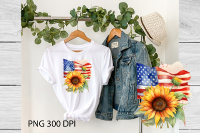 American flag sunflower sublimation | Patriotic sublimation