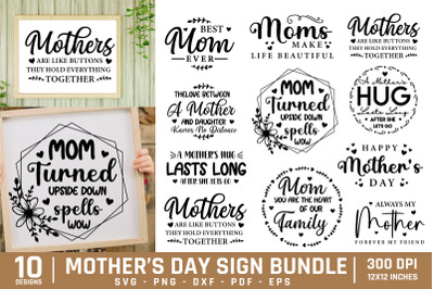 Mothers Day Sign SVG Bundles | Mothers Day SVG