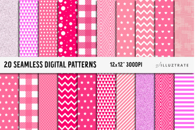 Pink Digital Paper Pack | Seamless Patterns | Seamless Paper