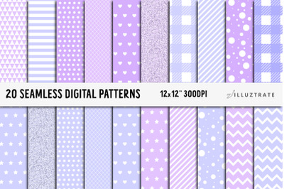 Lilac Digital Paper Pack | Seamless Patterns | Seamless Paper