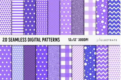 Purple Digital Paper Pack | Seamless Patterns | Seamless Paper