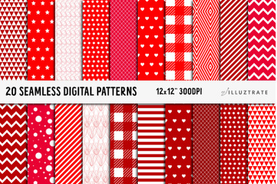 Red Digital Paper Pack | Seamless Patterns | Seamless Paper