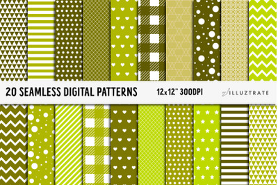 Dark Green Digital Paper Pack | Seamless Patterns | Seamless Paper