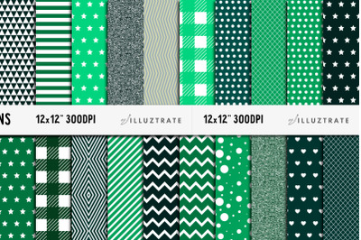 Green Digital Paper Pack | Seamless Patterns | Seamless Paper