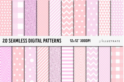 Pink Digital Paper Pack | Seamless Patterns | Seamless Paper