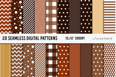 Brown Digital Paper Pack | Seamless Patterns | Seamless Paper