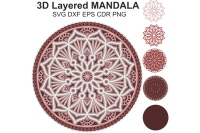 3D Mandala SVG files for Laser Cut, Cricut, Glowforge, Silhouette Cutt
