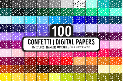 Confetti digital paper pack | 100 Seamless Patterns