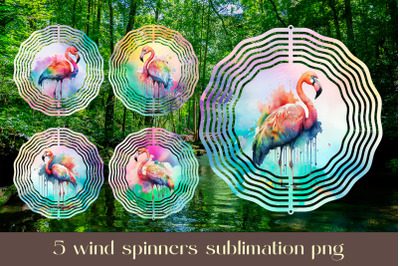 Flamingo wind spinner sublimation Floral animal design png