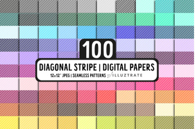 Diagonal Stripe Digital patter | Seamless digital paper