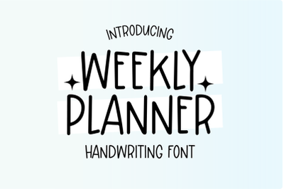 WEEKLY PLANNER Handwriting Font