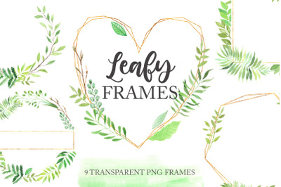 Watercolor Greenery Floral Wreaths PNG