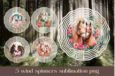 Horse wind spinner sublimation Floral animal design png