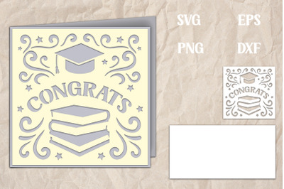 Graduation Layered Papercut Card with 2 layers
