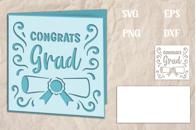 Congrats Grad Layered Papercut Card with 2 layers