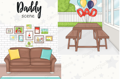 Fathers Day Clipart | Home Scene Creator