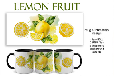 Mug sublimation design with lemons