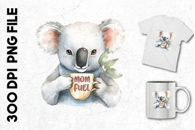 Mom Fuel Koala Mother With Coffee