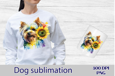 Yorkshire terrier sublimation design | Dog clipart