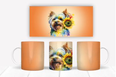 Yorkshire terrier mug wrap | Dog mug sublimation