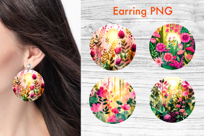 Round earring | Flower earring sublimation