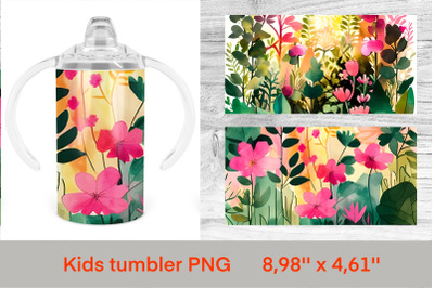 Sippy tumbler sublimation | Flower kids tumbler