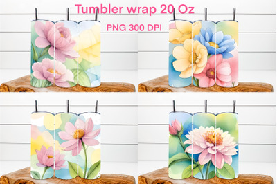 Flower tumbler | Pink flower tumbler