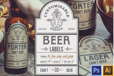 Beer Labels: Editable Set
