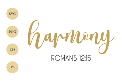 Harmony SVG, Bible Verse SVG, Christian SVG, T-shirt Design File