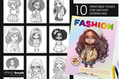 Fashion Girls Coloring Book | Printable Kids Coloring Pages