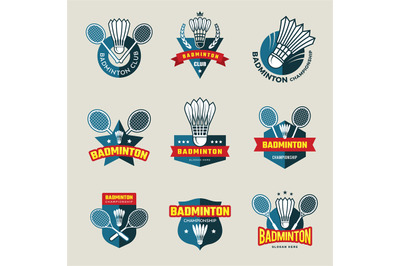 Badminton logo. Sport tennis or badminton championship identity recent