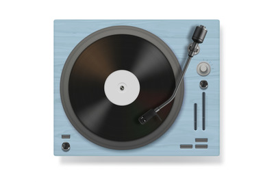 Vinyl record player. Dj music stuff vintage realistic phonograph turnt