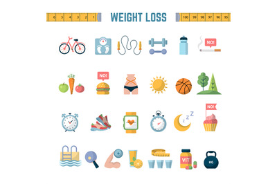 Effective lose weight. Infographic various ways to lose weight of fat