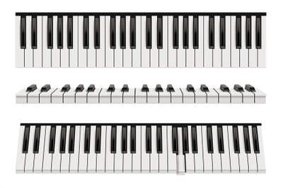 Piano keyboards. Realistic instrument for classical music decent vecto