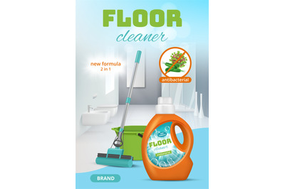 Floor cleaning. Mops washing home floor surfaces indoor hygiene concep