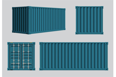 Cargo containers. Realistic open and closed steel cage for various tra