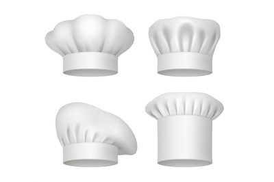 Chef hats. Realistic professional culinary chef clothes hats and banda